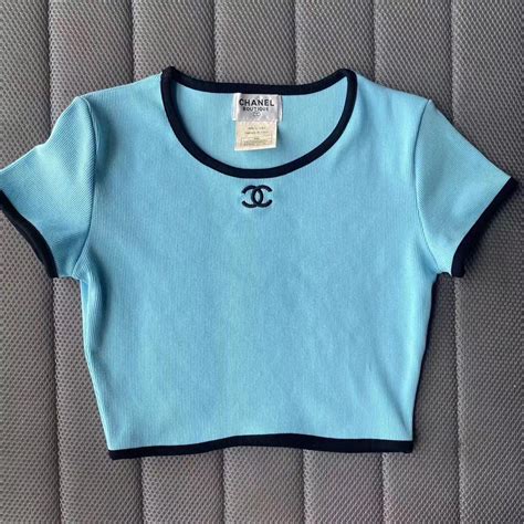 fake chanel crop top|chanel shirt clearance.